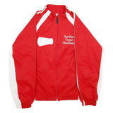 ASICS Womens Red & White Cheerleader Jacket M Polyester Zip Casual Sportswear