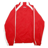 ASICS Womens Red & White Cheerleader Jacket M Polyester Zip Casual Sportswear