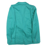 Womens Turquoise Blue Classic Jacket XL Polyester Blend Plain Zip Buttoned Cuffs