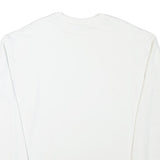 ADIDAS Womens White Sweatshirt Crew Neck UK 8 Cotton Blend Logo Pullover