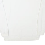 ADIDAS Womens White Sweatshirt Crew Neck UK 8 Cotton Blend Logo Pullover