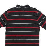 NAUTICA Mens Black & Red Striped Polo Shirt M Cotton Blend Casual Short Sleeve