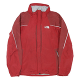 THE NORTH FACE Womens Red & Beige Outdoor Jacket M Polyester Blend Woven Zip