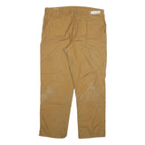 CARHARTT Mens Cotton Blend Beige Relaxed Straight Trousers W38 L32 Workwear