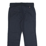 DICKIES Womens Polyester Blend Navy Slim Fit Straight Leg Trousers W32 L27