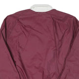 OPTI Mens Maroon & White Baseball Baseball Jacket L Polyester Blend Zip Pullover