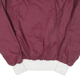 OPTI Mens Maroon & White Baseball Baseball Jacket L Polyester Blend Zip Pullover