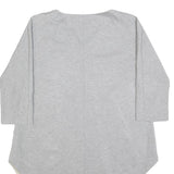 MAX MARA Womens Grey Cotton Blend Oversized Top 3/4 Sleeve V-Neck Asymmetric Hem