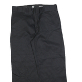 DICKIES Mens Cotton Blend Black Regular Loose Fit Trousers W36 L30 Workwear