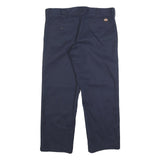 DICKIES Mens Cotton Blend Navy Regular Slim Straight Trousers W33 L26 Workwear