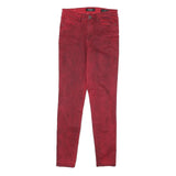 GUESS Womens Jeans Red Slim Skinny Denim W26 L29 Zip Cotton Blend Stylish