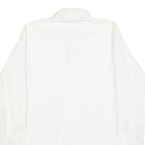 ARROW Mens White Plain Shirt S Classic Button Collar Cotton Blend