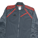 ADIDAS Mens Grey & Red Sports Zip Jacket L Polyester Climatelite Trackwear