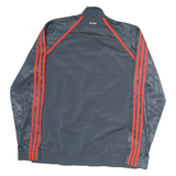ADIDAS Mens Grey & Red Sports Zip Jacket L Polyester Climatelite Trackwear