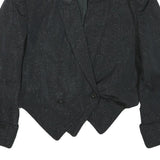 Womens Black Button Jacket L Woven Glitter Evening Wear