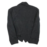 Womens Black Button Jacket L Woven Glitter Evening Wear
