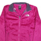 THE NORTH FACE Womens Pink & Grey Fleece Jacket S Polyester Zip Outdoor Warm