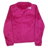 THE NORTH FACE Womens Pink & Grey Fleece Jacket S Polyester Zip Outdoor Warm