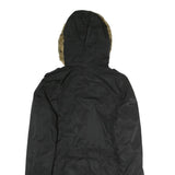 LEVI'S Womens Black Cotton Hooded Jacket M Zip Casual Winter Outerwear