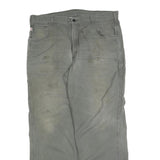CARHARTT Mens Grey Relaxed Straight Canvas Cotton Blend Rinse W40 L32 Workwear