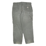 CARHARTT Mens Grey Relaxed Straight Canvas Cotton Blend Rinse W40 L32 Workwear