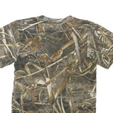 RUSSELL OUTDOOR Mens Green Brown Camouflage T-Shirt S Short Sleeve Crew Neck