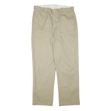 DICKIES Mens Regular Beige Cotton Blend Zip Trousers W36 L31 Workwear Classic