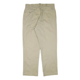 DICKIES Mens Regular Beige Cotton Blend Zip Trousers W36 L31 Workwear Classic