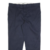 DICKIES Mens Cotton Blend Navy Blue Regular Fit Straight Trousers W44 L32