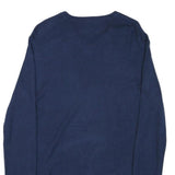 CALVIN KLEIN Mens Blue Plain Jumper V-Neck Basic Knit M Classic Cotton Blend