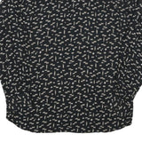 Mens Black Printed Cotton Blend Shirt M Casual Long Sleeve Button Closure