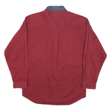 REGATTA Mens Red Shirt M Casual Denim Collar Button Long Sleeve Cotton Blend