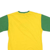 PIERIM Mens Yellow & Green Brasil Graphic T-Shirt L Short Sleeve Crew Neck