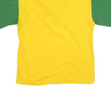 PIERIM Mens Yellow & Green Brasil Graphic T-Shirt L Short Sleeve Crew Neck