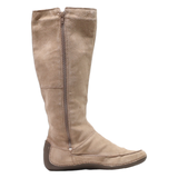 CLARKS High Boots Beige Suede Womens UK 5