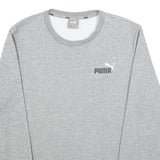 PUMA Mens Grey Crew Neck S Cotton Blend Sweatshirt Logo Casual Top