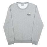 PUMA Mens Grey Crew Neck S Cotton Blend Sweatshirt Logo Casual Top