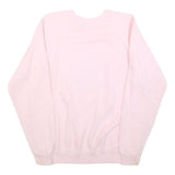 HANES Womens Pink Sweatshirt Snow Bunny Print Crew Neck M Cotton Blend Casual