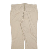 NAUTICA Womens Cotton Blend Beige Regular Fit Straight Leg Trousers W32 L30