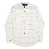 ONLY & SONS Mens White & Black Cotton Blend Shirt XL Casual Shirt Button Collar