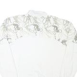 BUROGARO Mens White & Grey Cycling Graphic Half Zip 2XL Polyester Sweatshirt