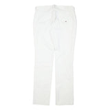 TOMMY HILFIGER Womens Cotton Blend White Slim Straight Trousers W32 L31