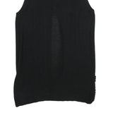 MONSOON Womens Black Plain Cotton Sleeveless Jumper L Knitwear