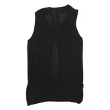 MONSOON Womens Black Plain Cotton Sleeveless Jumper L Knitwear