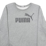 PUMA Mens Grey Sweatshirt Crew Neck S Cotton Blend Pullover Sports Logo
