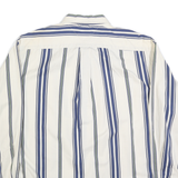 TOMMY HILFIGER Mens White & Blue Striped Shirt XL Button Down Cotton Blend