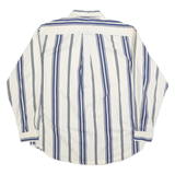 TOMMY HILFIGER Mens White & Blue Striped Shirt XL Button Down Cotton Blend