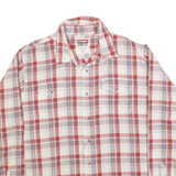 WRANGLER Mens Red & White Cotton Blend Plaid Shirt XL Classic Western Style