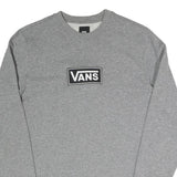 VANS Mens Grey Crew Neck XS Cotton Blend Sweatshirt Logo Patch Casual