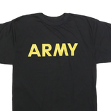 Mens Black T-Shirt S Short Sleeve Crew Neck Army Print Cotton Blend